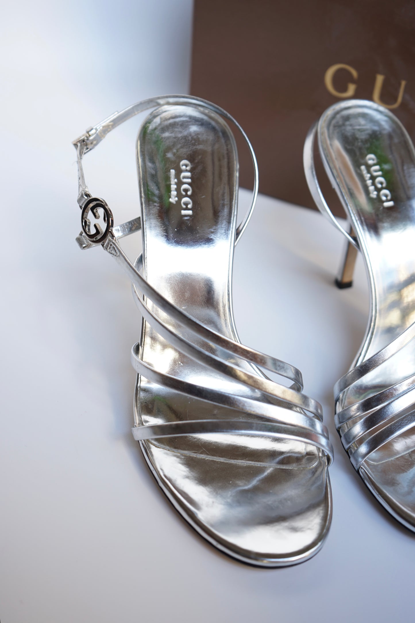 Gucci Tom Ford metallic sandals size 37