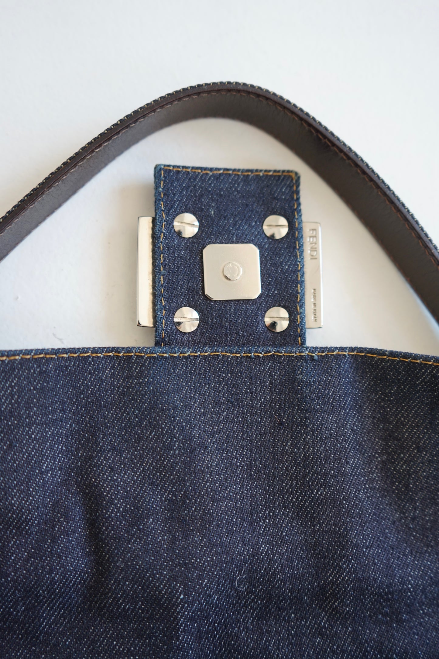 Denim Floral Fendi Baguette