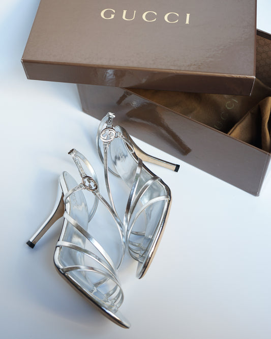 Gucci Tom Ford metallic sandals size 37