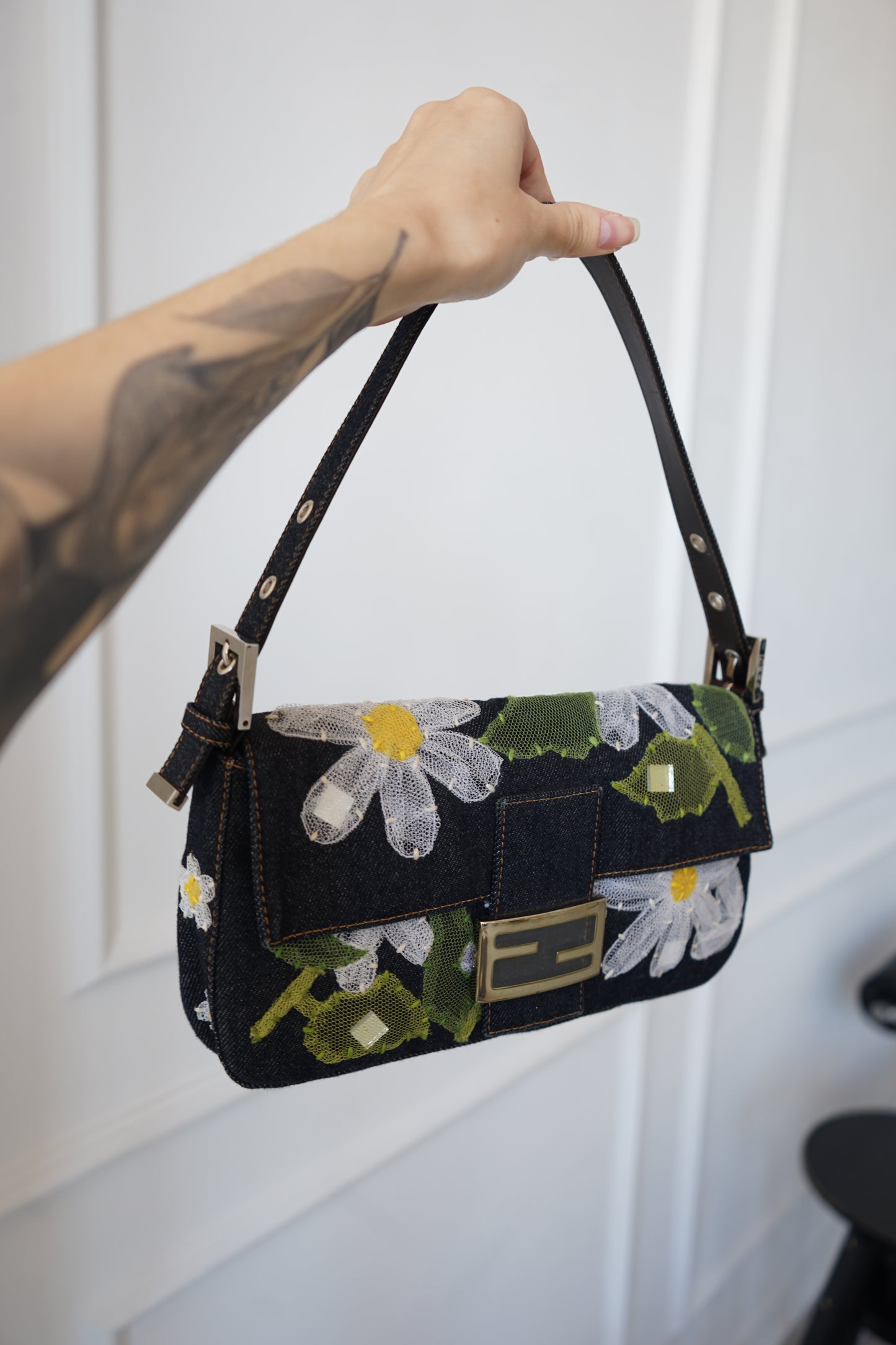 Vintage Denim Fendi Baguette