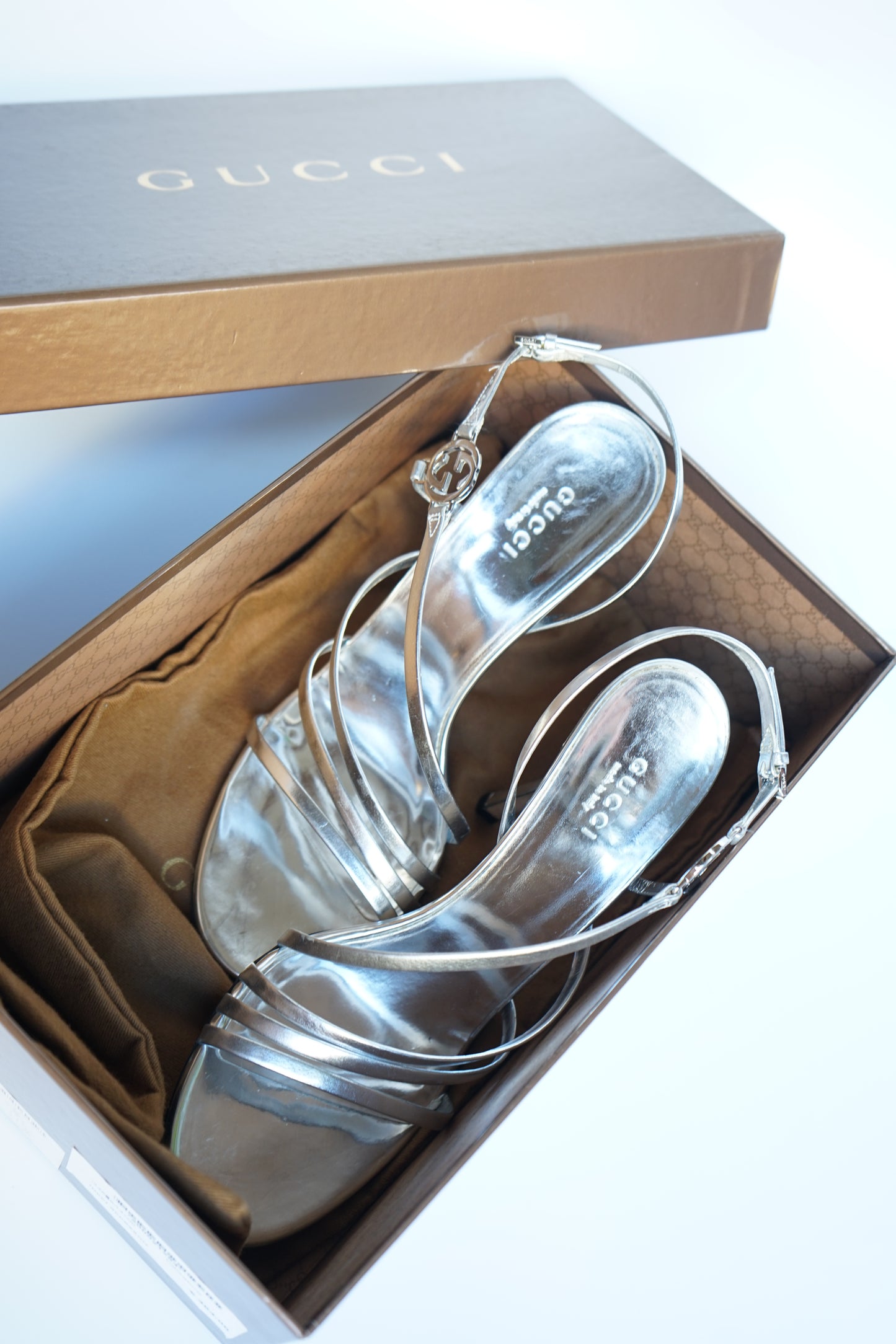 Gucci Tom Ford metallic sandals size 37